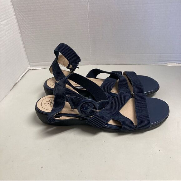 LIFE STRIDE Soft System Women’s Sandals Size 10 Blue Excellent Used Condition - Picture 6 of 9
